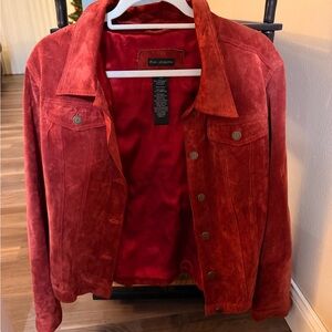 Joseph Red Suede Jean Jacket